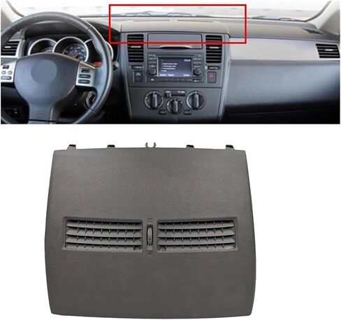 Car Front Top Top Center Dash A/C Air Vent Assolbly متوافق مع Nissan Versa 2007-2012 C11 Tiida 2005-2011 Gray in Kuwait