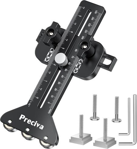 Preciva Thin Rip Table Saw Jig - 3 Pulleys Thin Rip Jig for Making Repetitive Narrow Strip Cuts, Table Saw Guide Fits for 3/8“ x 3/4" U Slot and 1/4“ x 3/8" T Slot in Kuwait