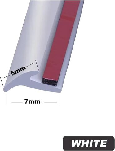 Universal Car Rubber Sealing Strip Car Seal Slanted T-Type automobile Seal Rubber Weatherstrip Flare Arch Trim(8mm white T) in Kuwait