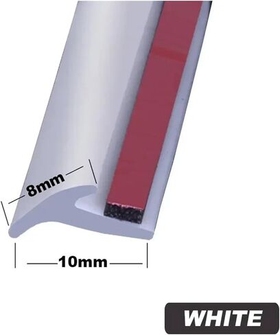 Universal Car Rubber Sealing Strip Car Seal Slanted T-Type automobile Seal Rubber Weatherstrip Flare Arch Trim(8mm white T) in Kuwait