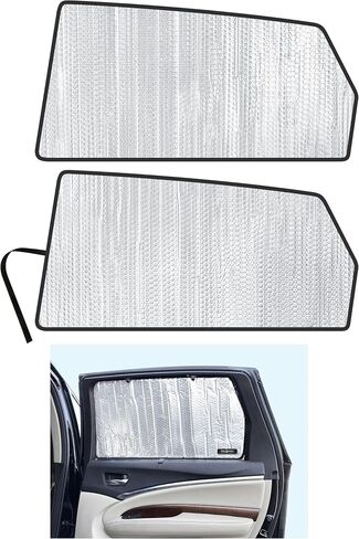 Side Window Front Seat Reflective Sunshade Custom Fit for 2014 2015 2016 2017 2018 2019 2020 2021 Acura MDX SUV, Base, Sport, Hybrid, A-Spec, UV Sun Protection Accessories (Set of 2) in Saudi Arabia