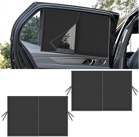 2pcs نافذة السيارة الزجاج الأمامي Sunshade ، Magnetic Double Layer Side Window Sun Sund Surtain مع نصف الظل لحماية الطفل ، وملحقات التخييم للسيارات لحظر الأشعة فوق البنفسجية والحرارة (الأمامية) in Saudi Arabia