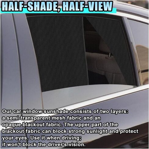 2pcs نافذة السيارة الزجاج الأمامي Sunshade ، Magnetic Double Layer Side Window Sun Sund Surtain مع نصف الظل لحماية الطفل ، وملحقات التخييم للسيارات لحظر الأشعة فوق البنفسجية والحرارة (الأمامية) in Saudi Arabia