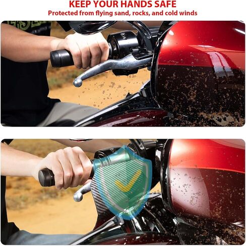 Cutin Mofun Cut Handguards Hand Guards متوافقون مع Harley Touring Street Road King Electra Road Glide Ultra Limited مع عمليات التبديل و Largle-Large 2014-2025 ، Black in Saudi Arabia