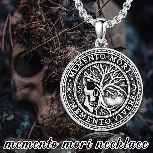 قلادة Simonly Memento Mori للرجال 925 Sterling Silver Memento Mori Pendant Gothic Skull Pendant Amulet Gifts Jewelry Gifts in Saudi Arabia