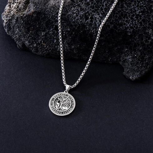 قلادة Simonly Memento Mori للرجال 925 Sterling Silver Memento Mori Pendant Gothic Skull Pendant Amulet Gifts Jewelry Gifts in Saudi Arabia