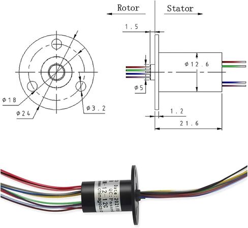 Slip Ring Slip Ring 12 Rings, Current 2a per Ring, Diameter 12.5mm Pan-tilt Slip Ring Support Plate Slip Ring SRM-12-12C in Saudi Arabia