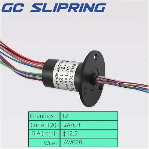 Slip Ring Slip Ring 12 Rings, Current 2a per Ring, Diameter 12.5mm Pan-tilt Slip Ring Support Plate Slip Ring SRM-12-12C in Saudi Arabia