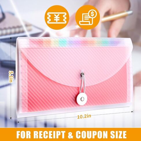 Nicecho Receipt Coupon Organizer, 13 Pockets Small Accordion File Organizer with Labels for Receipt Cards, Bill Business, Coupons Storage, 10.2X 5.1 Inches in Kuwait