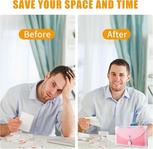 Nicecho Receipt Coupon Organizer, 13 Pockets Small Accordion File Organizer with Labels for Receipt Cards, Bill Business, Coupons Storage, 10.2X 5.1 Inches in Kuwait