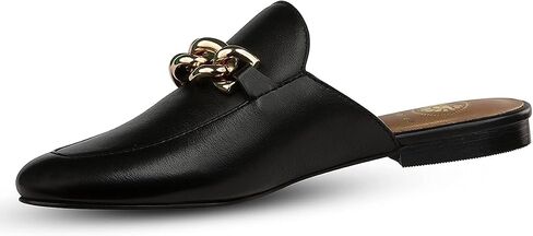 JATAREA Women's Flat Mules | Round Toe Leather Slip-Ons for Any Summer Outing - GEET Beige 5.5 in Kuwait