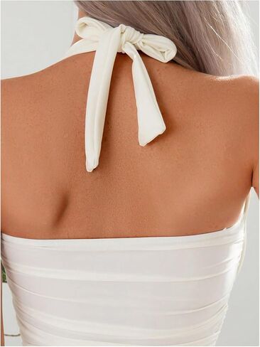 Milumia Women 2 Piece Tankini Set Ruched Halter Neck Summer Beach Bathing Suits in Saudi Arabia
