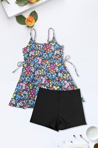 SHEKINI Tankini Sets for Women Tummy Control Bathing Wear Sides Tie Design 2 Piece Swimdress with Top and Bottom in Saudi Arabia