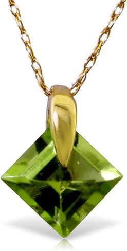 Galaxy Gold GG 14K Solid Gold Necklace with Natural Peridot in Saudi Arabia