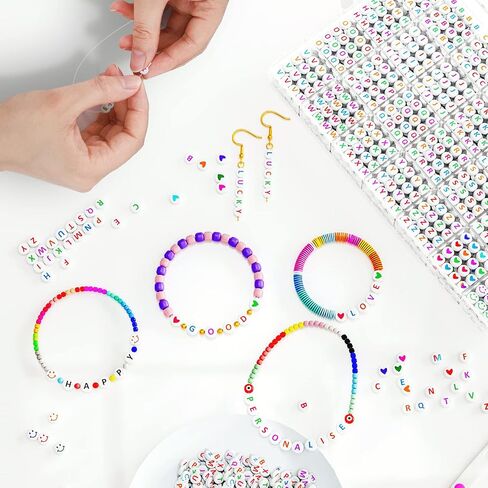 ARTDOT 1400 PCS Letter Beads, 28 Styles Friendship Bracelets Assorted Alphabet Beads Preppy Beads Jewelry Making Kit with Beads Case in Kuwait