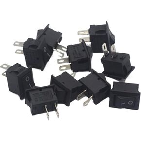 10pcs KCD11-101 3A/250V Small Black 10 * 15mm 2PIN ON/Off G130 Boat Rocker Switch Car Dash Dashboard Truck(Black) in Saudi Arabia