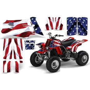 AMR Racing ATV Graphics kit Sticker Decal Compatible with Yamaha Banshee 350 1987-2005 - Stars and Stripes in Kuwait