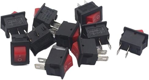 10pcs KCD11-101 3A/250V Small Black 10 * 15mm 2pin On/Off G130 Boat Rocker Switch Car Dashboard Truck (Black) in Saudi Arabia