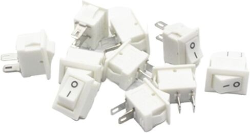 10pcs KCD11-101 3A/250V Small Black 10 * 15mm 2pin On/Off G130 Boat Rocker Switch Car Dashboard Truck (Black) in Saudi Arabia