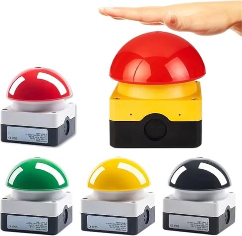 Pedal Switch IP67 Watproof Responder Switch AC/DC Emergency Stop Button Handle Foot Push Self Reset Locked(Self Reset Black,20 PCS_1NO-1NC) in Saudi Arabia