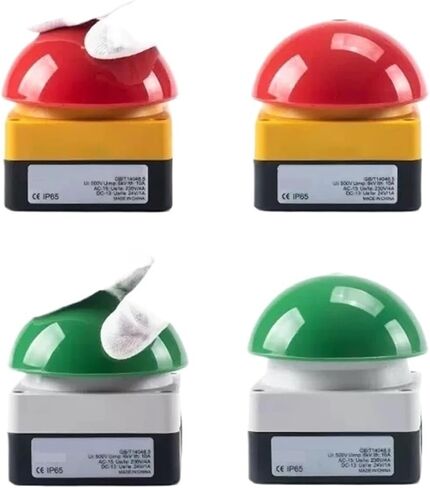 Pedal Switch IP67 Watproof Responder Switch AC/DC Emergency Stop Button Handle Foot Push Self Reset Locked(Self Reset Black,20 PCS_1NO-1NC) in Saudi Arabia