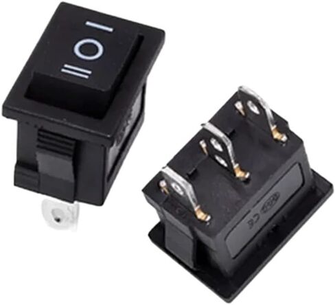 5pcs kcd1 2piin 3pin boat car rocker switch 6a/10a 250v/125v ac ac red yellow black black butter (red 3pin lamp) in Saudi Arabia