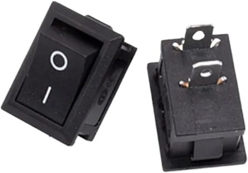 5pcs kcd1 2piin 3pin boat car rocker switch 6a/10a 250v/125v ac ac red yellow black black butter (red 3pin lamp) in Saudi Arabia