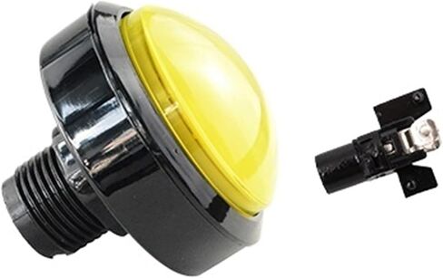 1pcs Game Accessories Button 60mm Convex Big Circle with Light Button Pattle Game Machine Circle Button Switch Reset(Yellow-1) in Saudi Arabia