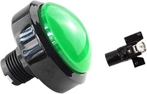 1pcs Game Accessories Button 60mm Convex Big Circle with Light Button Pattle Game Machine Circle Button Switch Reset(Yellow-1) in Saudi Arabia
