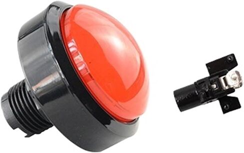 1pcs Game Accessories Button 60mm Convex Big Circle with Light Button Pattle Game Machine Circle Button Switch Reset(Yellow-1) in Saudi Arabia