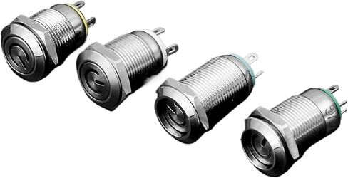 12mm Waterproof Metal Push Button Switch LED Light Momentary Locking Car Engine PC Power Switch 3V 5V 12V 24V 220V(Connector,SELF-Reset_3V-6V) in Saudi Arabia