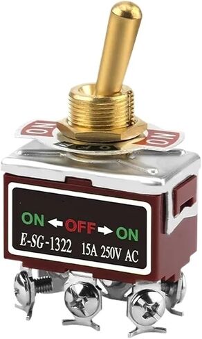 مقبض النحاس تبديل تبديل 15A 250VAC الفضة المسمار المسمار القفل الذاتي 2PIN 3PIN 4PIN 6PIN (1021) in Saudi Arabia