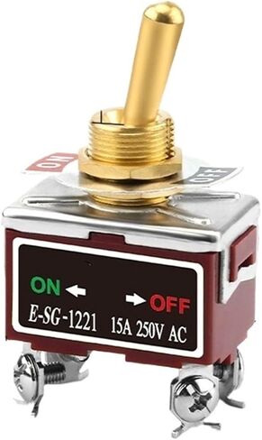 مقبض النحاس تبديل تبديل 15A 250VAC الفضة المسمار المسمار القفل الذاتي 2PIN 3PIN 4PIN 6PIN (1021) in Saudi Arabia