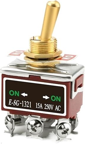 مقبض النحاس تبديل تبديل 15A 250VAC الفضة المسمار المسمار القفل الذاتي 2PIN 3PIN 4PIN 6PIN (1021) in Saudi Arabia