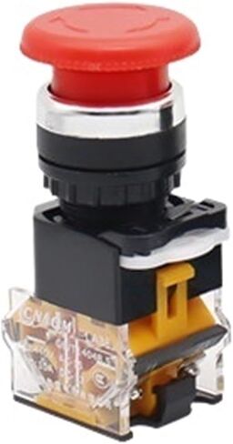 Emergency Stop 10A 380V 22mm Self-Locking Head Power Switch Mushroom Push Button Switch 1 NO 1 NC LA38-11ZS(Arrow) in Saudi Arabia
