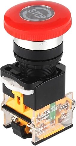 Emergency Stop 10A 380V 22mm Self-Locking Head Power Switch Mushroom Push Button Switch 1 NO 1 NC LA38-11ZS(Arrow) in Saudi Arabia