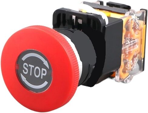 Emergency Stop 10A 380V 22mm Self-Locking Head Power Switch Mushroom Push Button Switch 1 NO 1 NC LA38-11ZS(Arrow) in Saudi Arabia