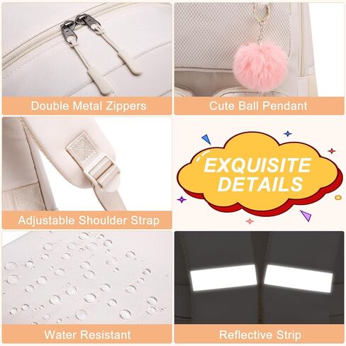 School Backpack for Teen Girls, Cute College Back Pack for Women, Kids Backpack for Girls, Middle Students School BookBag, 15.6 Inch Laptop Bag Travel Back Pack, Black in Kuwait