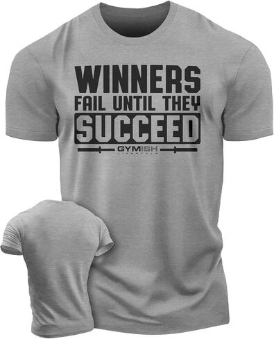 Winners Fail Mens Bodybuilding T-Shirts Graphic Tees Short Sleeve Workout Shirt in Saudi Arabia
