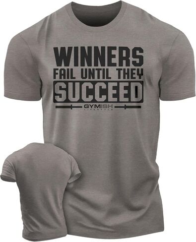 Winners Fail Mens Bodybuilding T-Shirts Graphic Tees Short Sleeve Workout Shirt in Saudi Arabia