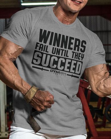 Winners Fail Mens Bodybuilding T-Shirts Graphic Tees Short Sleeve Workout Shirt in Saudi Arabia