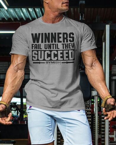 Winners Fail Mens Bodybuilding T-Shirts Graphic Tees Short Sleeve Workout Shirt in Saudi Arabia