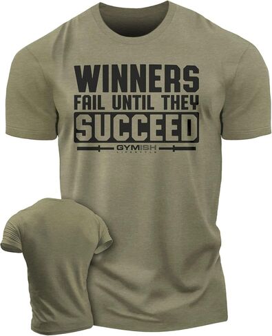 Winners Fail Mens Bodybuilding T-Shirts Graphic Tees Short Sleeve Workout Shirt in Saudi Arabia