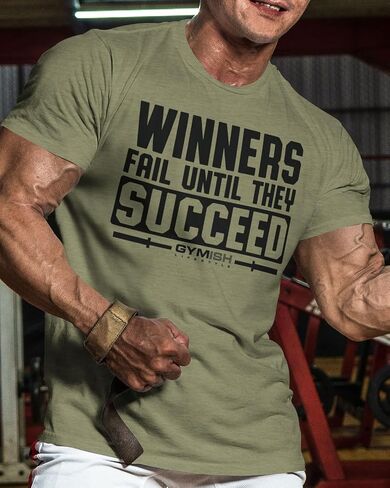 Winners Fail Mens Bodybuilding T-Shirts Graphic Tees Short Sleeve Workout Shirt in Saudi Arabia