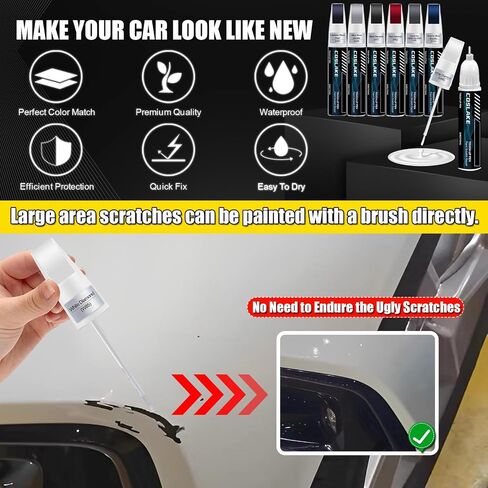 Car Touch Up Paint(White Diamond(W85)) for Mitsubishi, Car Paint Scratch Repair Kit, Quick & Easy Solution to Repair, 2 in 1 Scratch Remover Pen with 2PCS Disposable Micro Applicators in Kuwait