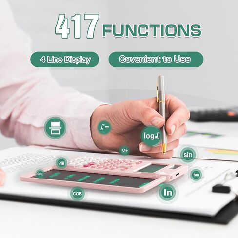 NEWYES 991ES Scientific Calculator with LCD Writing Tablet, 417 Function Solar Energy Science Calculators Notepad, Professional Foldable Calculators for Students School College in Kuwait