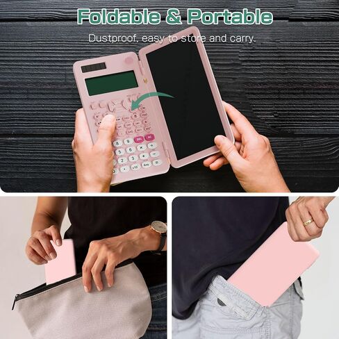 NEWYES 991ES Scientific Calculator with LCD Writing Tablet, 417 Function Solar Energy Science Calculators Notepad, Professional Foldable Calculators for Students School College in Kuwait