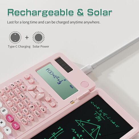 NEWYES 991ES Scientific Calculator with LCD Writing Tablet, 417 Function Solar Energy Science Calculators Notepad, Professional Foldable Calculators for Students School College in Kuwait