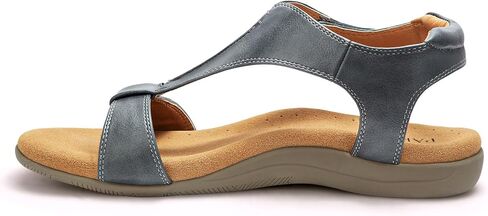 PARTY Women's Open Toe Sandals Arch Support and Adjustable Straps Comfortable Sandals for Walking,BROWN,7 in Kuwait