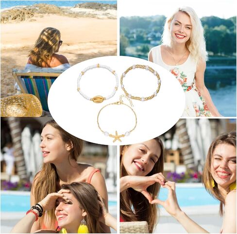 أساور الصدف في الكاحل للنساء في Anclet Beach for Women Foot Foot Jewelry Starfish Anclet Anklets Anklets in Saudi Arabia